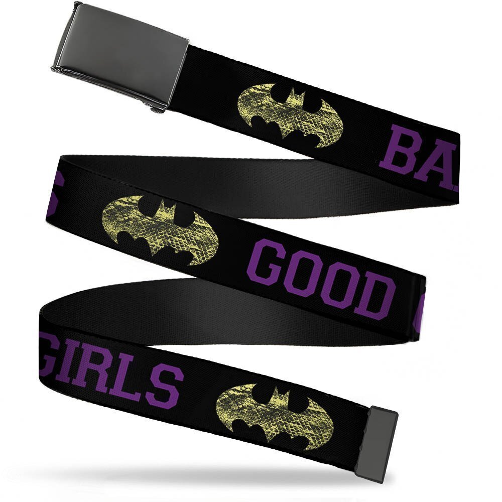 3772 Web Belt Snake Skin Bat Signal/GOOD GIRLS/BAD BOYS Black/Purple